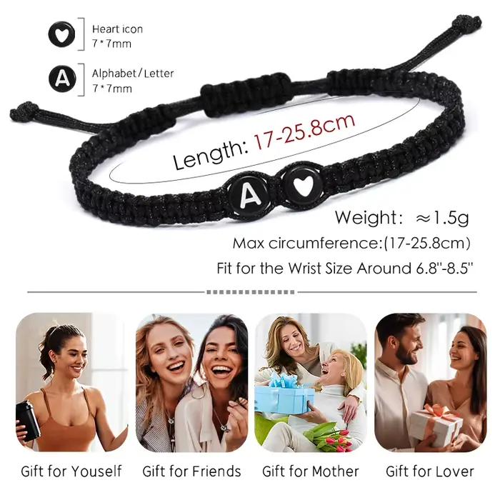 Bracelet à initiales personnalisables 26 lettres pour femmes hommes cadeau amitié occasions spéciales trésors de mémoire