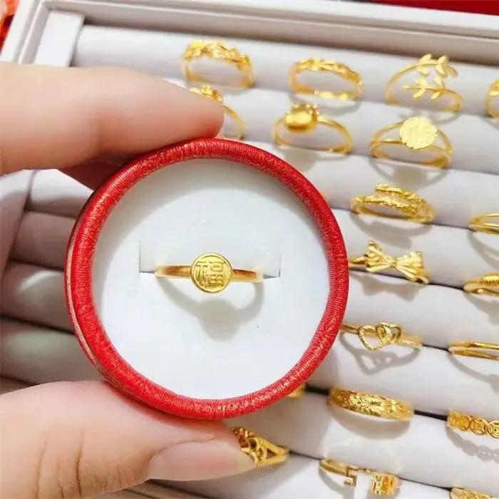 Bague en plaqué or véritable 18 carats pour femme