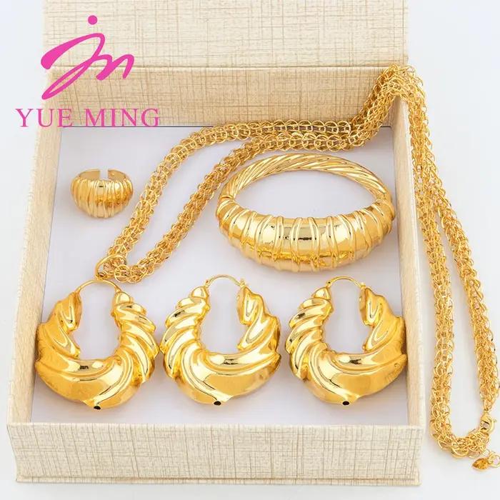 Parure de Bijoux Plaqué Or pour Femme 80cm Patients Africains Cadeau de Mariage Collier de ix