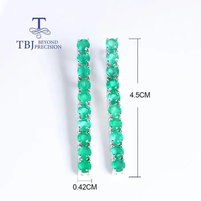 2026, Magnifiques boucles d'oreilles longues en agate verte naturelle au design élégant