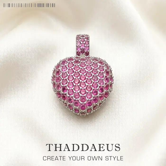 Pendentif rouge CZ coeur printemps marque mode Bijoux romantiques Style européen Bijoux accessoires