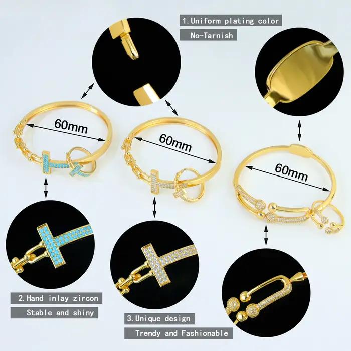 Ensemble de bijoux brésiliens en zircone plaqué or 21 carats