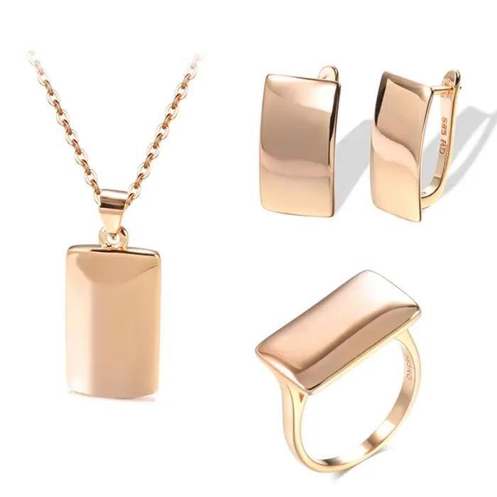 Ensemble de bijoux JULYDREAM 2024 collier/boucles d'oreilles/bagues or 585 couleur pour femmes occasions spéciales élégance subtile durable