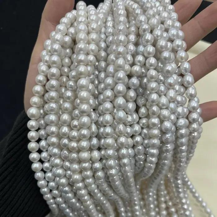 Perles naturelles 8-9mm AAAA rondes lisses d'eau douce blanches