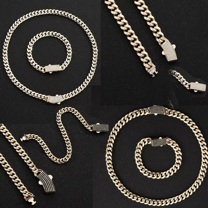Bracelet et collier de luxe Monaco en zircon blanc
