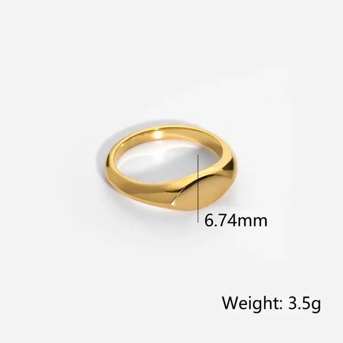 Nouveaux anneaux chevalets en acier inoxydable pour femmes Grils PVD plaqué or 18 carats anneau empi