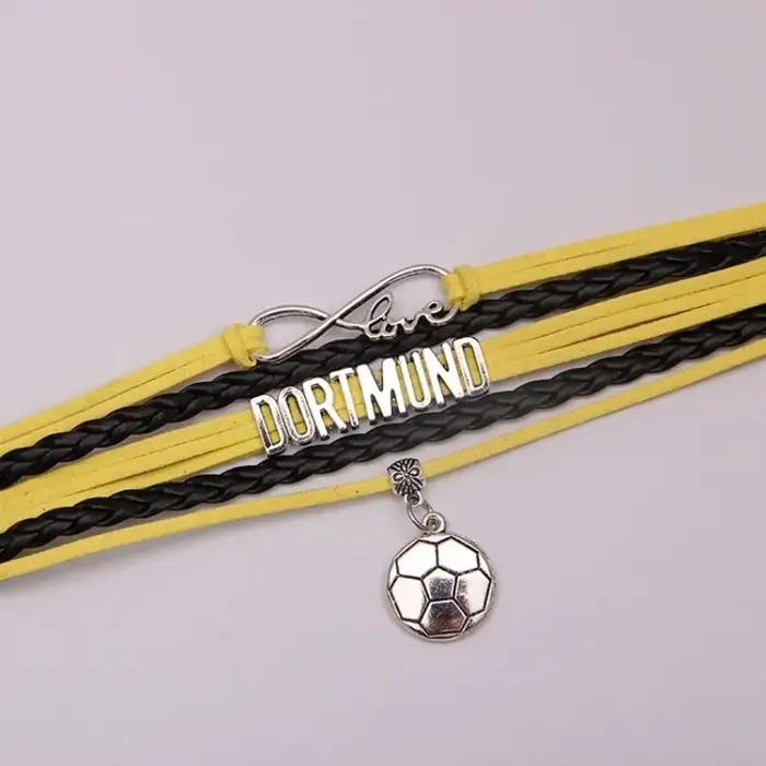 Bracelet Multicouche Fait à la Main Extron Love Wave Football Rond Tressé