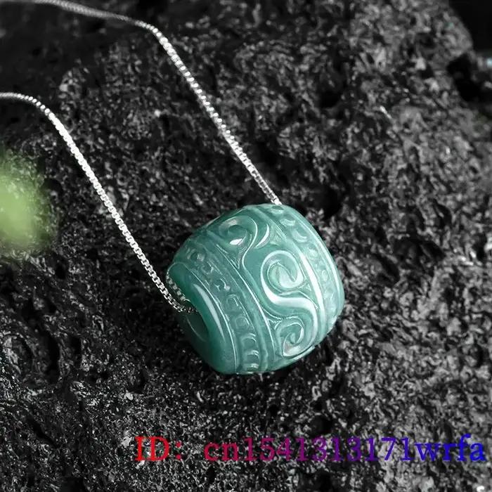 Collier pendentif en perles de jadéite du Myanmar pour hommes