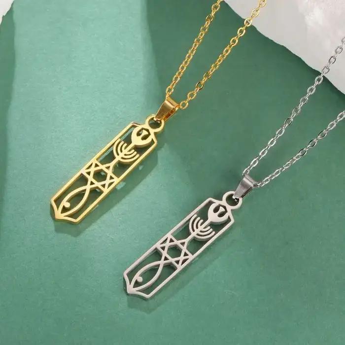 Collier messianique en acier inoxydable avec étoile de David, menorah et poisson pour homme et femme, cadeau idéal pour les occasions spéciales