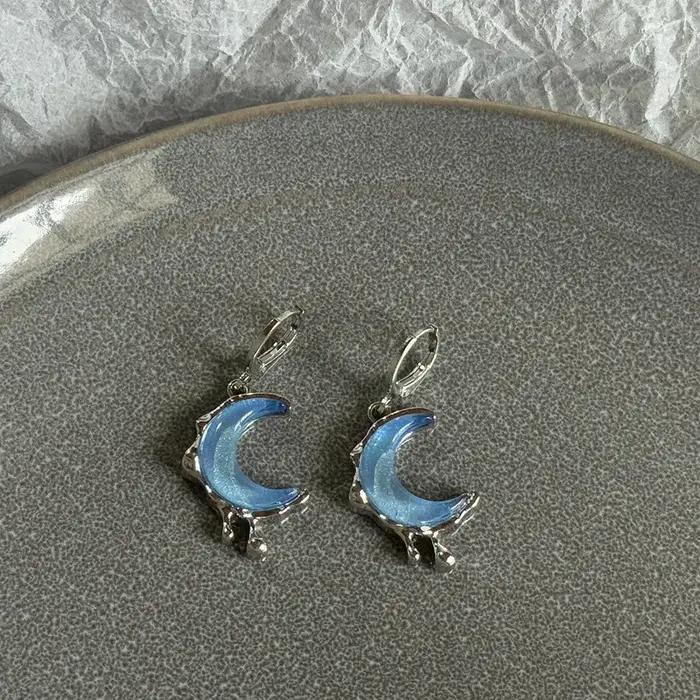 Y2K Sun Moon – boucles d'oreilles créoles en acier inoxydable pour femmes