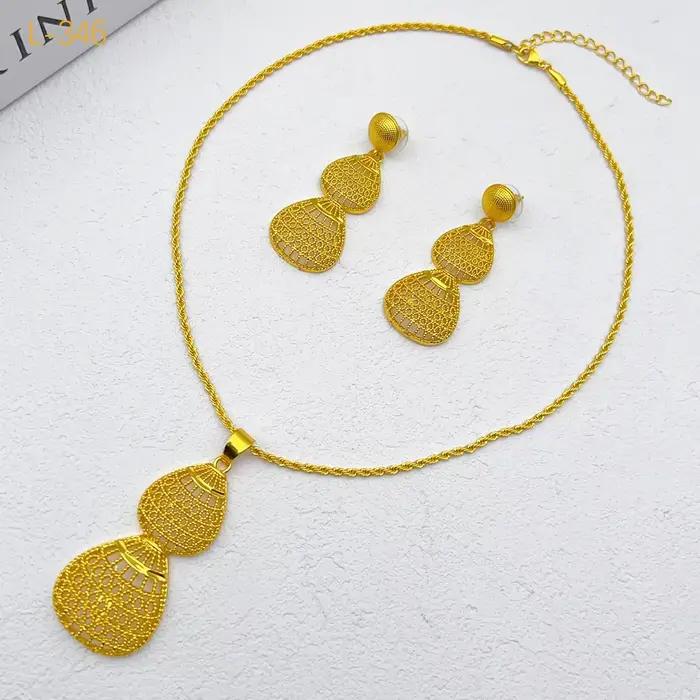 Ensemble de bijoux éthiopiens ANIID goutte d'eau en or pour femmes occasions spéciales mariage érythrée