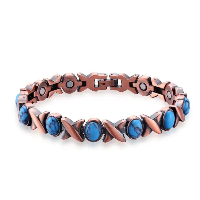 Bracelet de thérapie magnétique en métal solide pour femmes