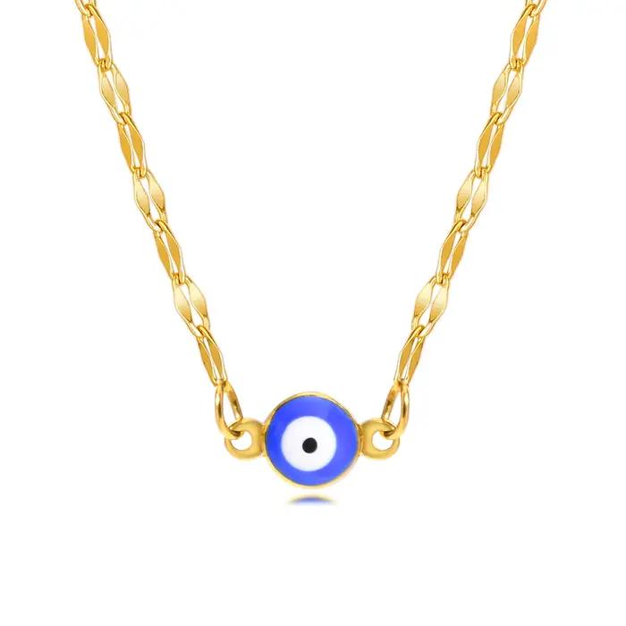 Collier mauvais œil pour femmes, pendentif petit œil bleu de dinde, bijoux de Protection d'amulette Nazar