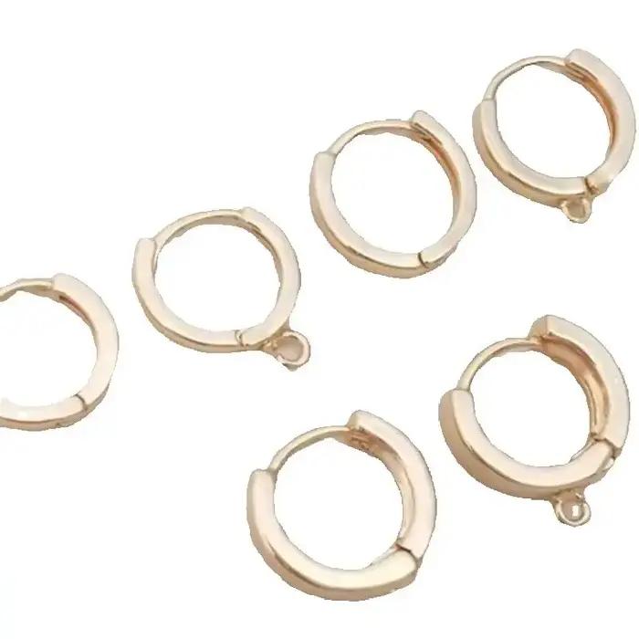 Boucles d'oreilles circulaires plaquées or 14 carats pour femme élégante occasions spéciales et quotidiennes