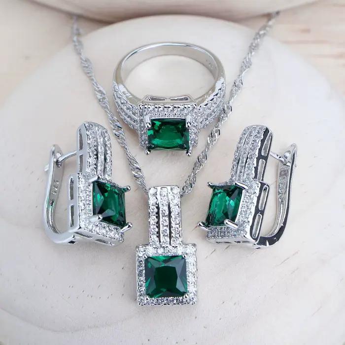 Ensemble de bijoux de mariée en argent 925