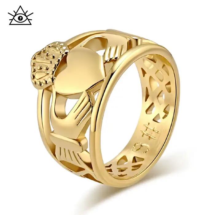 Bague de mariage Irish Claddagh en acier inoxydable