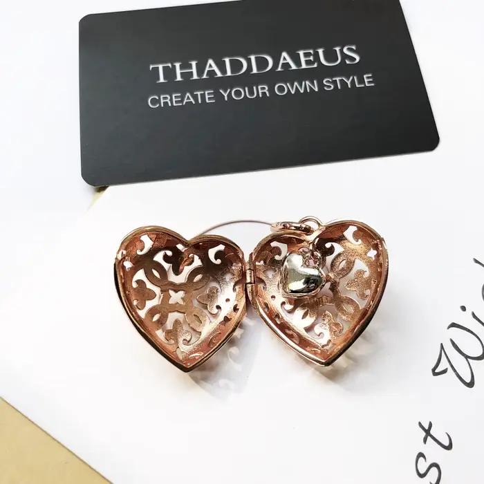 Pendentif médaillon en forme de cœur en or Rose