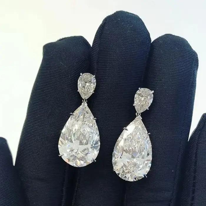 Huitan – boucles d'oreilles pendantes simples et élégantes pour femmes, en forme de larme en cristal, zircone cubique, de luxe, pour mariée, mariage, bijoux tendance
