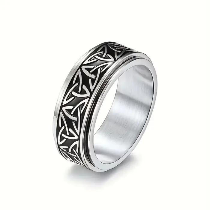 Bague Viking à Nœud Celtique et Runes pour Hommes