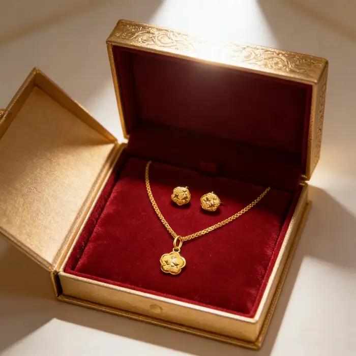 Ensemble de bijoux couleur or exquis pour fête