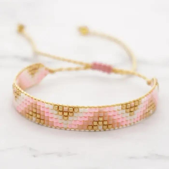 Bracelet boule de riz mode géométrie tendance simplicité tissé à la main bohême réglable unisexe