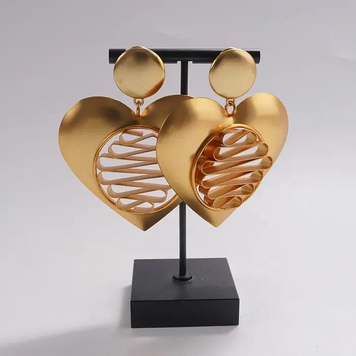 Boucles d'oreilles pendantes en forme de cœur pour femmes