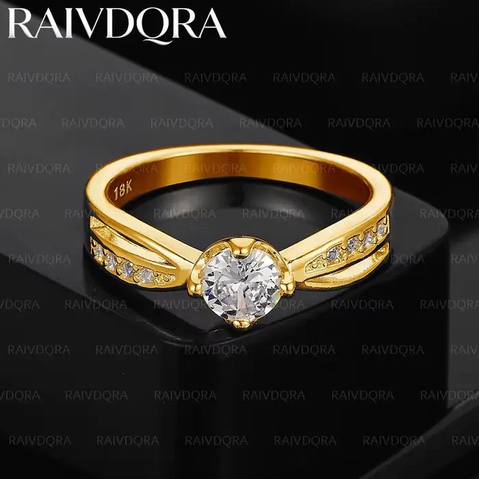 Bague de mariage en Zircon plaqué or 18 carats pour femmes et hommes, bijoux à la mode, accessoires