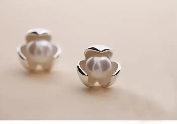 Nouvelle mode chaude 925 en argent Sterling trèfle perle boucles d'oreilles pour femmes filles cadeau mode déclaration bijoux