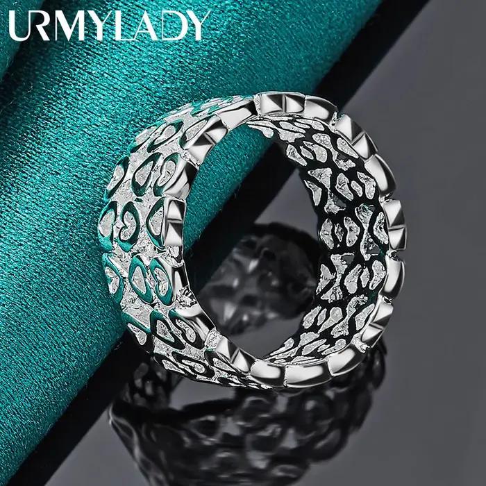 URMYLADY Coeur creux en argent sterling 925 7-10 # Bague pour femmes