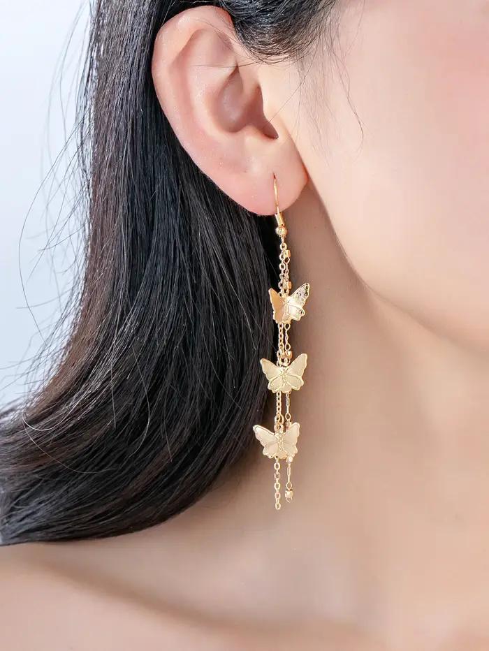 Boucles d'oreilles à pampilles papillon pour femmes