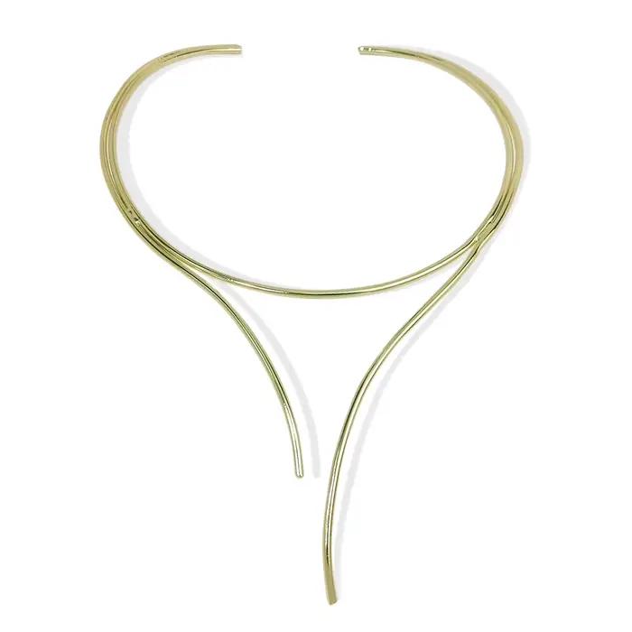 Collier ras du cou Punk en métal pour femmes, chaîne de clavicule en alliage géométrique rigide, bijoux de fête à la mode