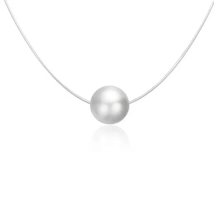 BAMOER argent Invisible chaîne colliers pendentifs strass colliers ras du cou Transparent ligne de pêche Collier Femme SCN332
