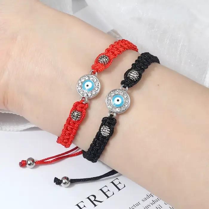 Femmes cristal bleu mauvais œil tressé Bracelet turc guérison Yoga Couple Bracelet & Bracelets chaîne Pulsera bijoux cadeau en gros