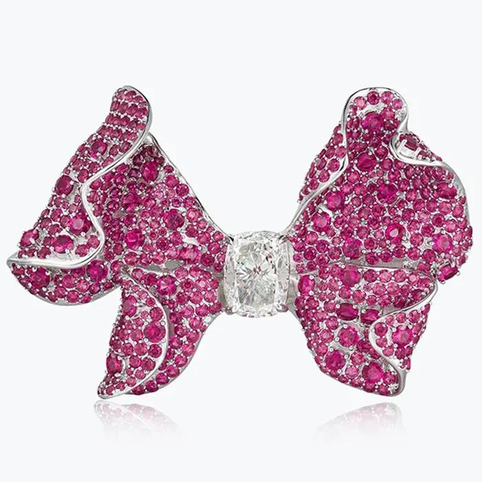 WUIHA 925 argent Sterling G couleur rubis haute teneur en carbone diamant pierres précieuses broche broches collier pince Corsage Cocktail bijoux fins