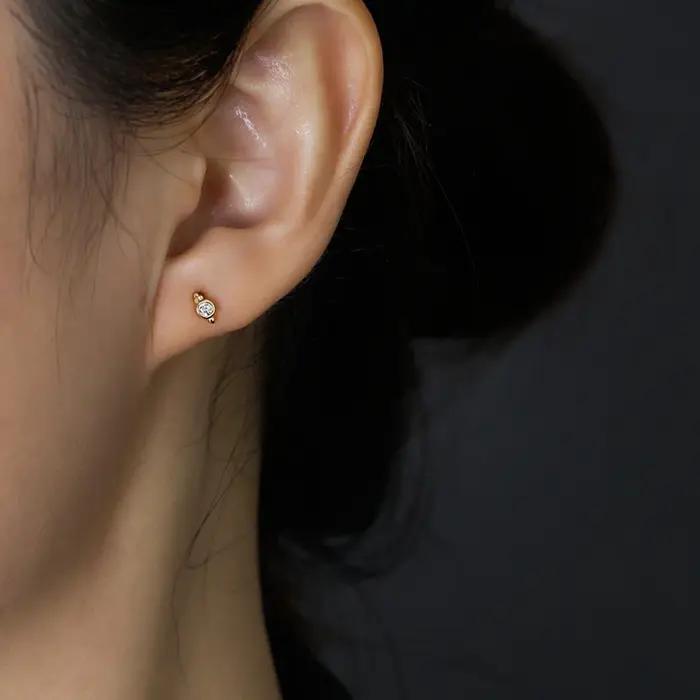 WANTME 925 en argent Sterling bohème Piercing petites boucles d'oreilles pour les femmes mode minimaliste fête luxe Zircon bijoux cadeau
