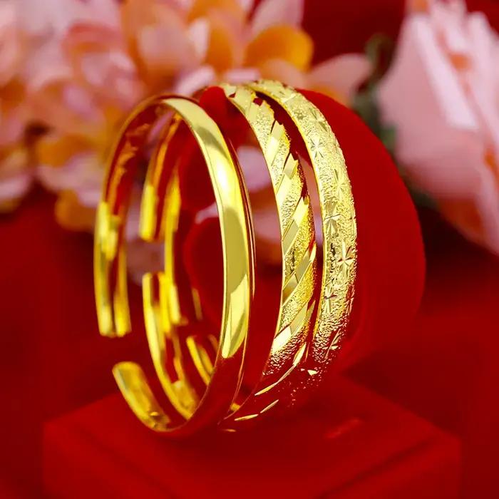 Bracelet manchette classique en or 18k pour femmes
