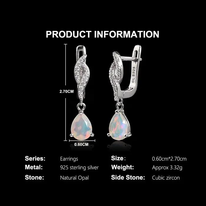 Boucles d'oreilles pendantes en argent sterling 925 avec opale d'éthiopie naturelle pour femmes, bijoux de luxe pour occasions spéciales, cadeaux d'anniversaire et événements de gala