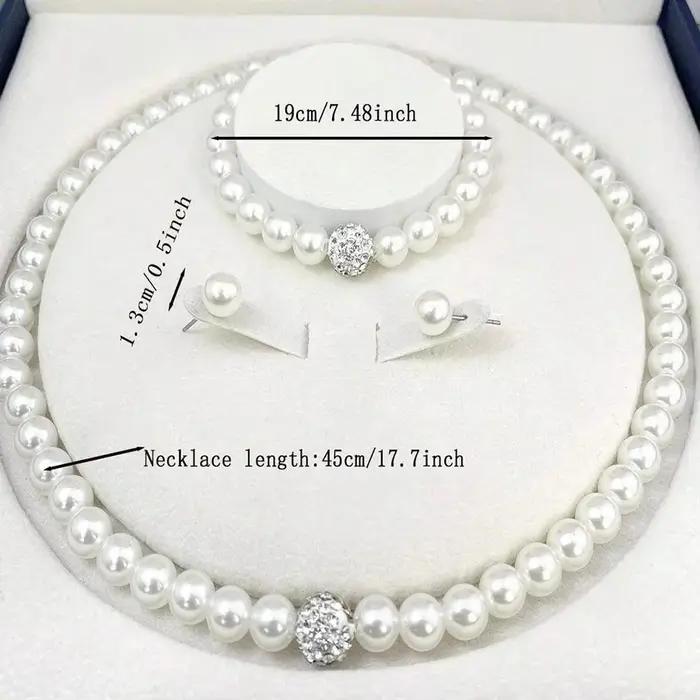 Ensemble de 3 pièces de bijoux en Imitation de perles