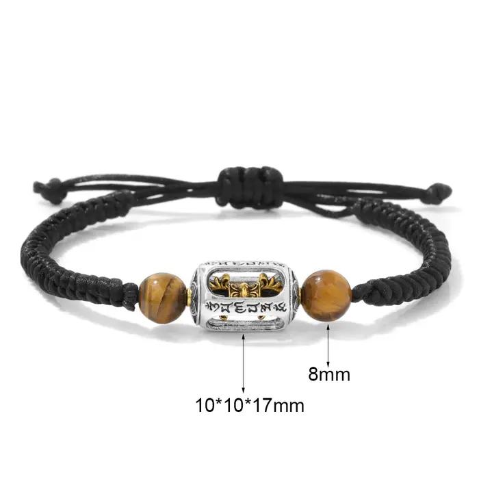 Bracelet en pierre d'oeil de tigre pour hommes et femmes