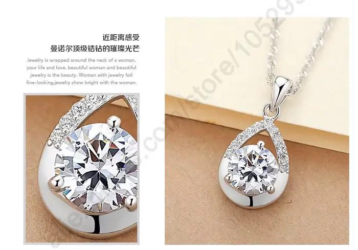 Ensemble de bijoux en argent Sterling 925 pur or blanc, collier et boucles d'oreilles pour femmes, ensemble de robe de mariée de qualité supérieure