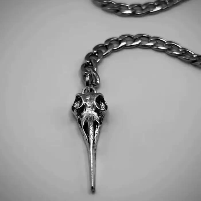 Collier pendentif en acier inoxydable en forme de Y avec crâne gothique pour femme, bijoux de costume rébellions pour fête d'Halloween, cadeaux