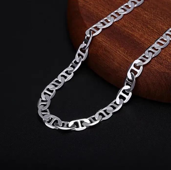 Noble 45-60 cm 925 argent Sterling solide 6MM collier Noble luxe magnifique charme mode hommes fête de mariage femmes bijoux