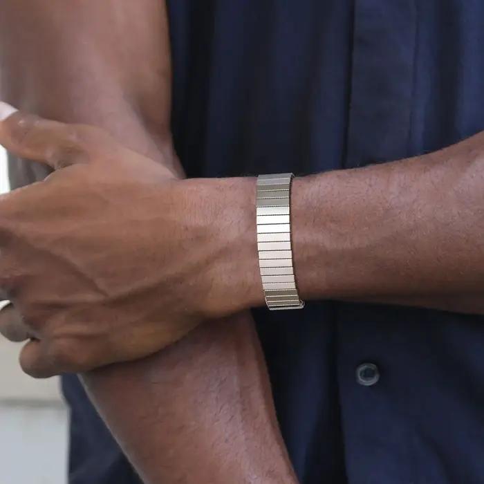 Bracelets élastiques en acier inoxydable pour hommes et femmes
