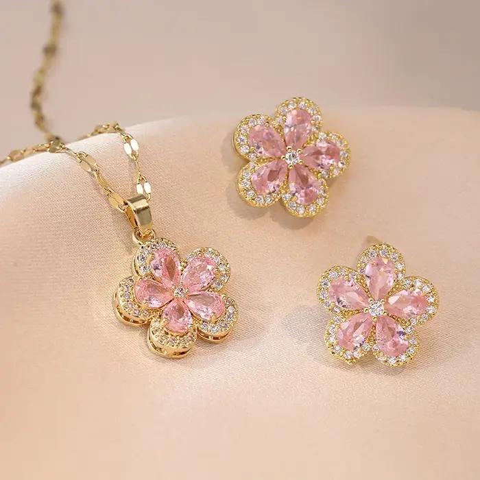Ensemble de bijoux en argent S925 serti de zirconium pour mariage et célébrations élégantes femmes occasions spéciales