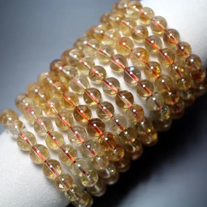 Bracelet en Citrine Naturelle de Grade AA Bracelet de Guérison en Citrine Brut à Porter ou pour la Fabrication DIY Occasions Spéciales pour Femmes