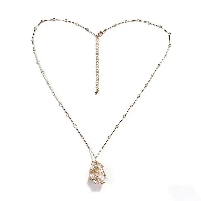 Collier Ras Du Cou Avec Perles En Cage Et Chaîne Satellite Bijou Tendance Pour Femme Occasions Spéciales Brunch Rendez-Vous Et Tenues Élégantes
