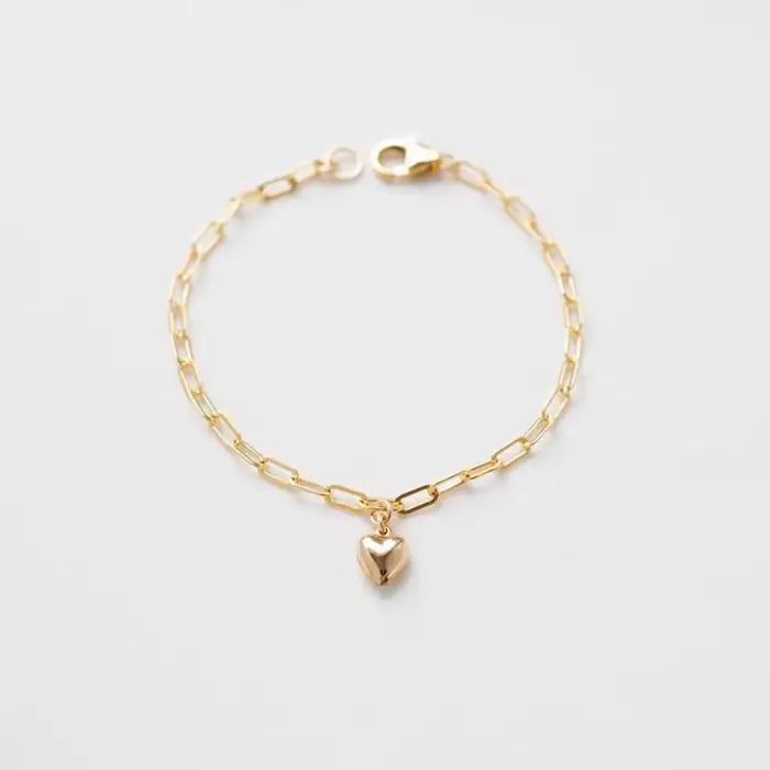 Bracelet en forme de cœur rempli d'or, bijoux faits à la main, breloques Boho, bracelets de cheville Vintage pour femmes, cadeau de demoiselle d'honneur