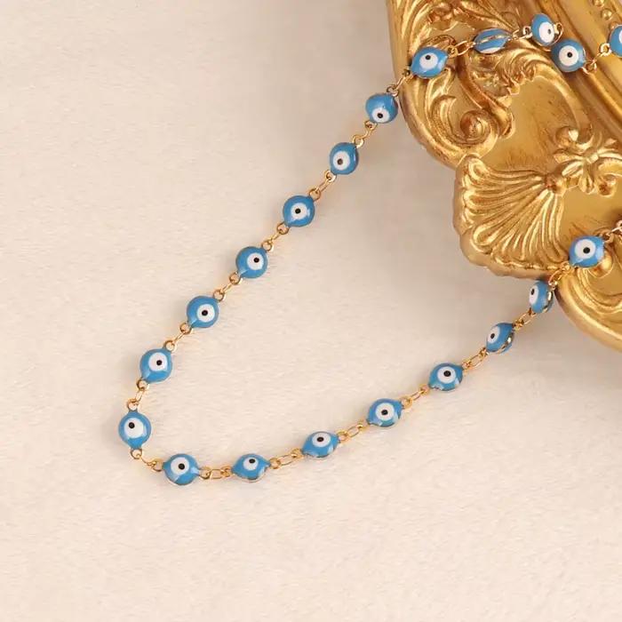 Collier en acier inoxydable 316L couleur or chaîne colorée bijou de mode punk pour femmes occasions spéciales