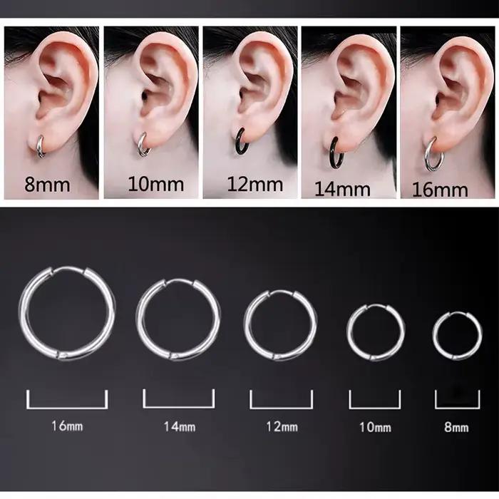 Boucles créoles en acier inoxydable SMYXY unisexes pour femmes hommes piercing cartilage tragus style punk occasionnels