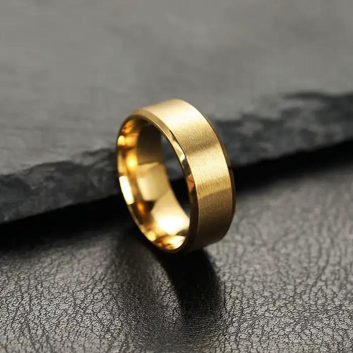 Bague de mariage à breloques en acier inoxydable pour homme et femme, alliance romantique et élégante, accessoire de mode pour célébrer les fiançailles et le mariage